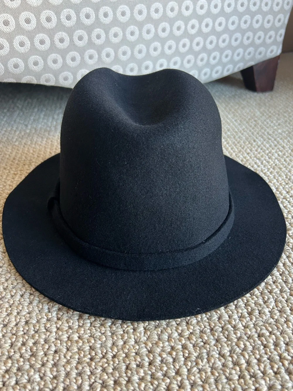 A.P.C. Rue Madame Paris Black Wool Felt Fedora Hat Size M Made in Portugal